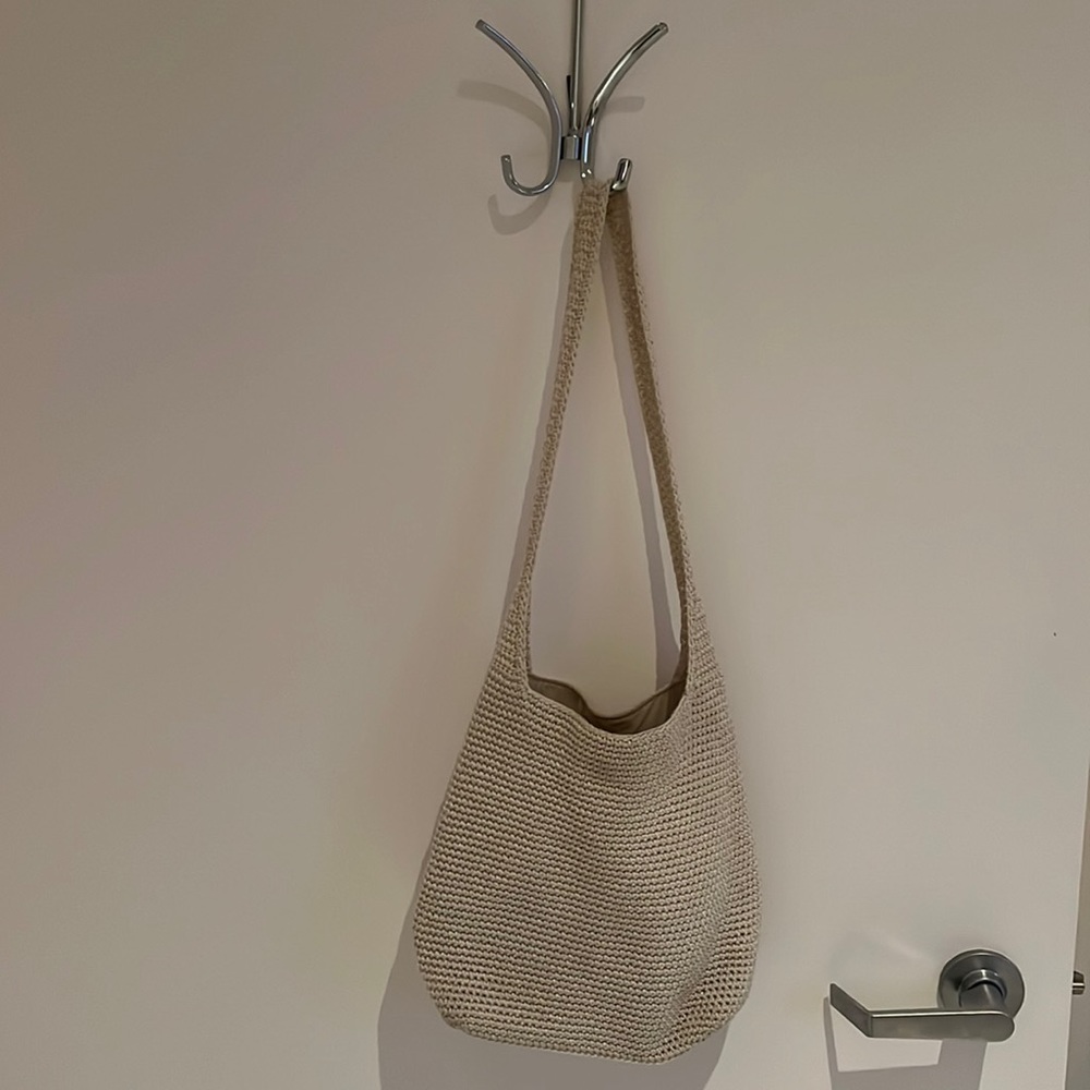 The Sak Off White Cream Crochet Hobo Bag Purse
